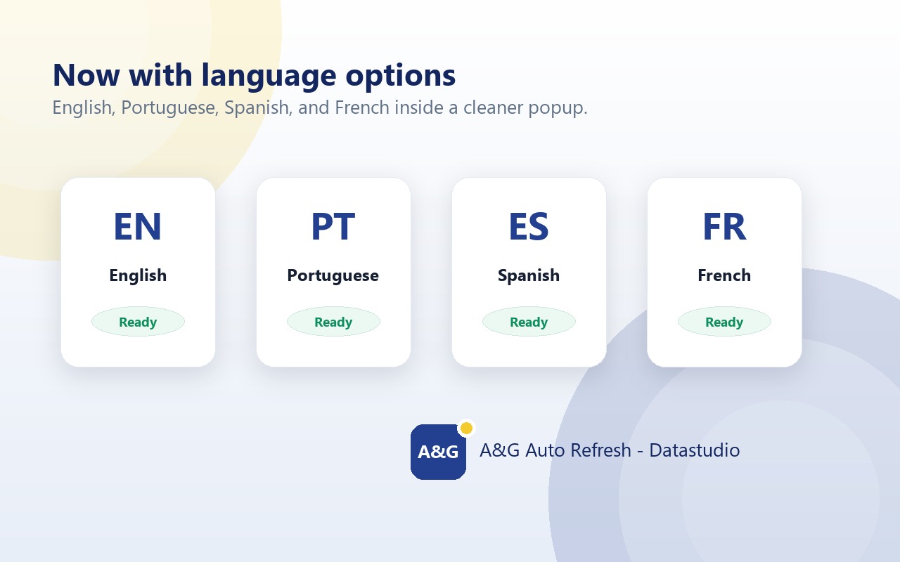 Datastudio language options card