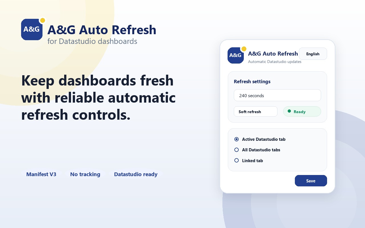 A&G Auto Refresh Datastudio overview