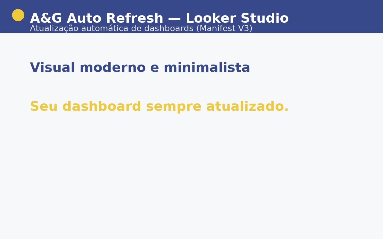 Seu dashboard sempre atualizado